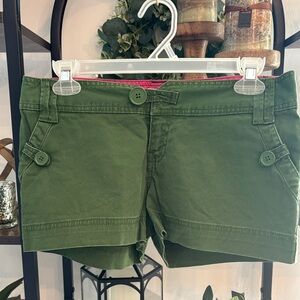 Mossimo Supply Co. Olive Green Button Pocket Shorts with 3” inseam